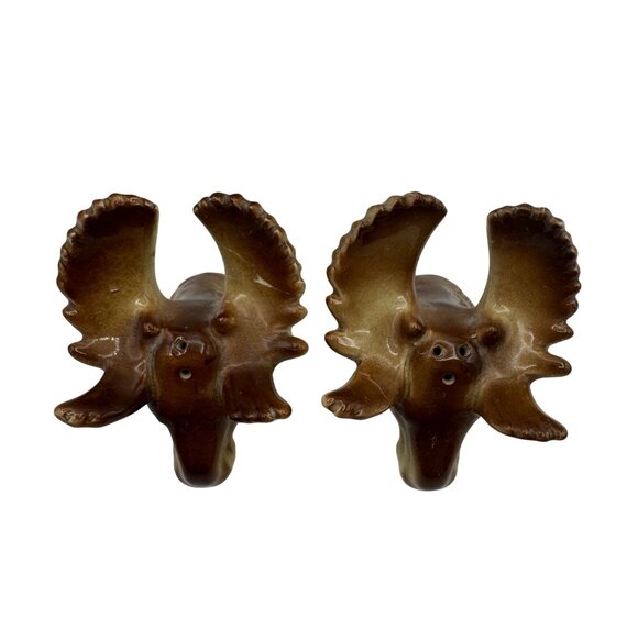 Vintage Victoria Ceramics Moose Head Salt & Pepper Shakers - Picture 2 of 8